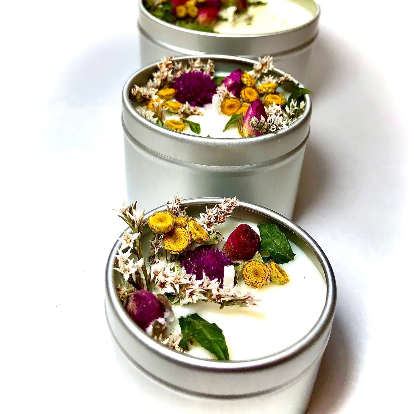 Botanical Soy Candle with Flowers