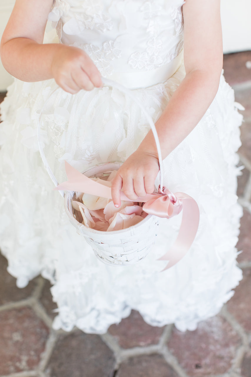 Flower Girl Basket with Petals