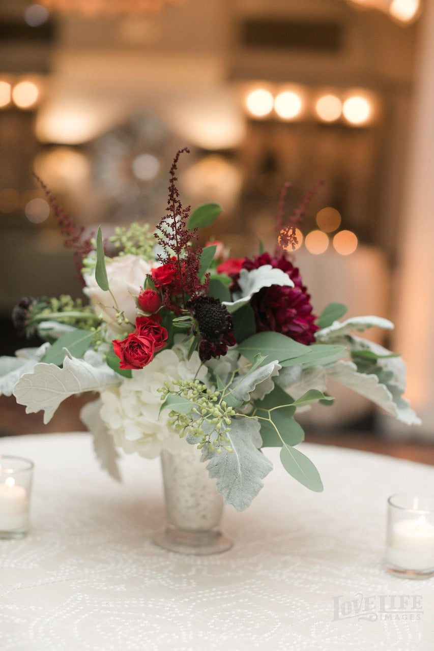 Petite mini wedding centerpiece