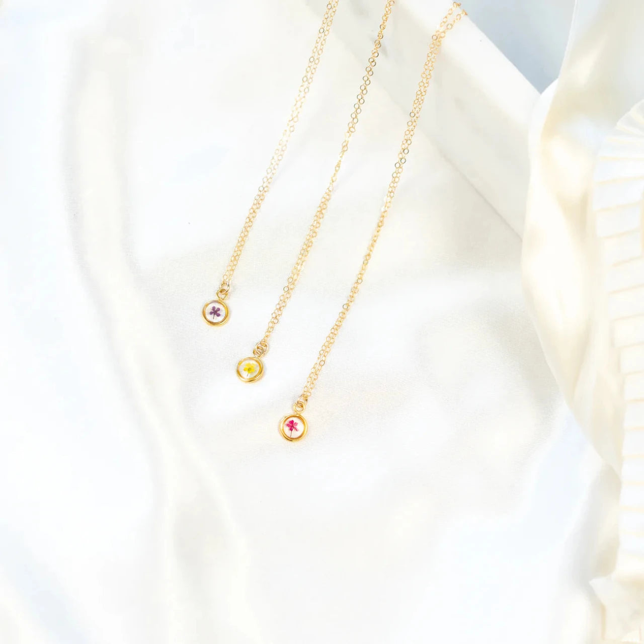 Mini Pressed Flower Necklace