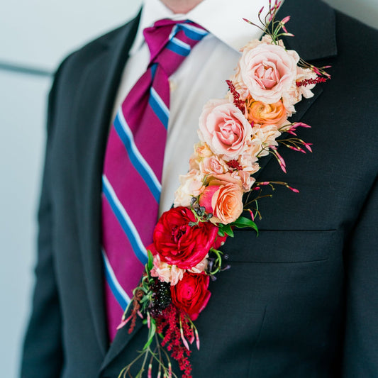 Floral lapel piece boutonniere alternative