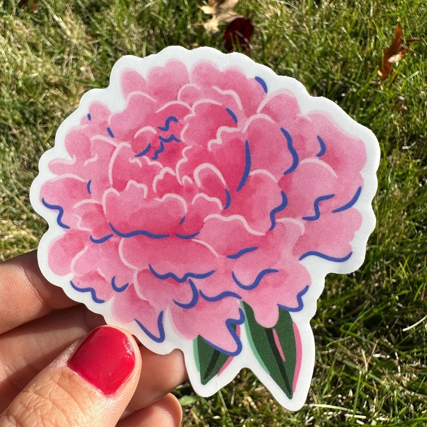Peony vinyl sticker