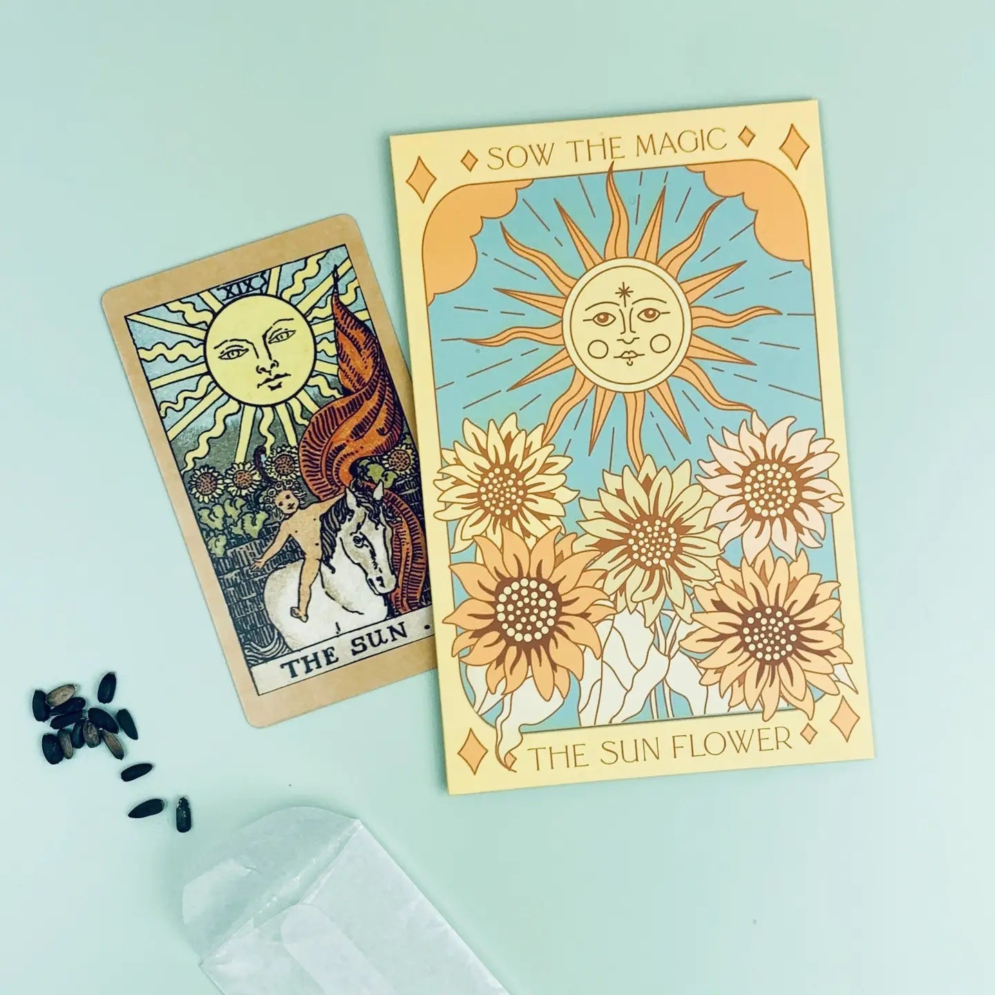 Sunflower tarot seed packet