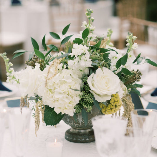 Luxe centerpiece for mini wedding celebration