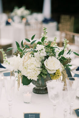 Luxe centerpiece for mini wedding celebration