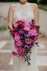 Modern cascade bouquet for DC mini wedding