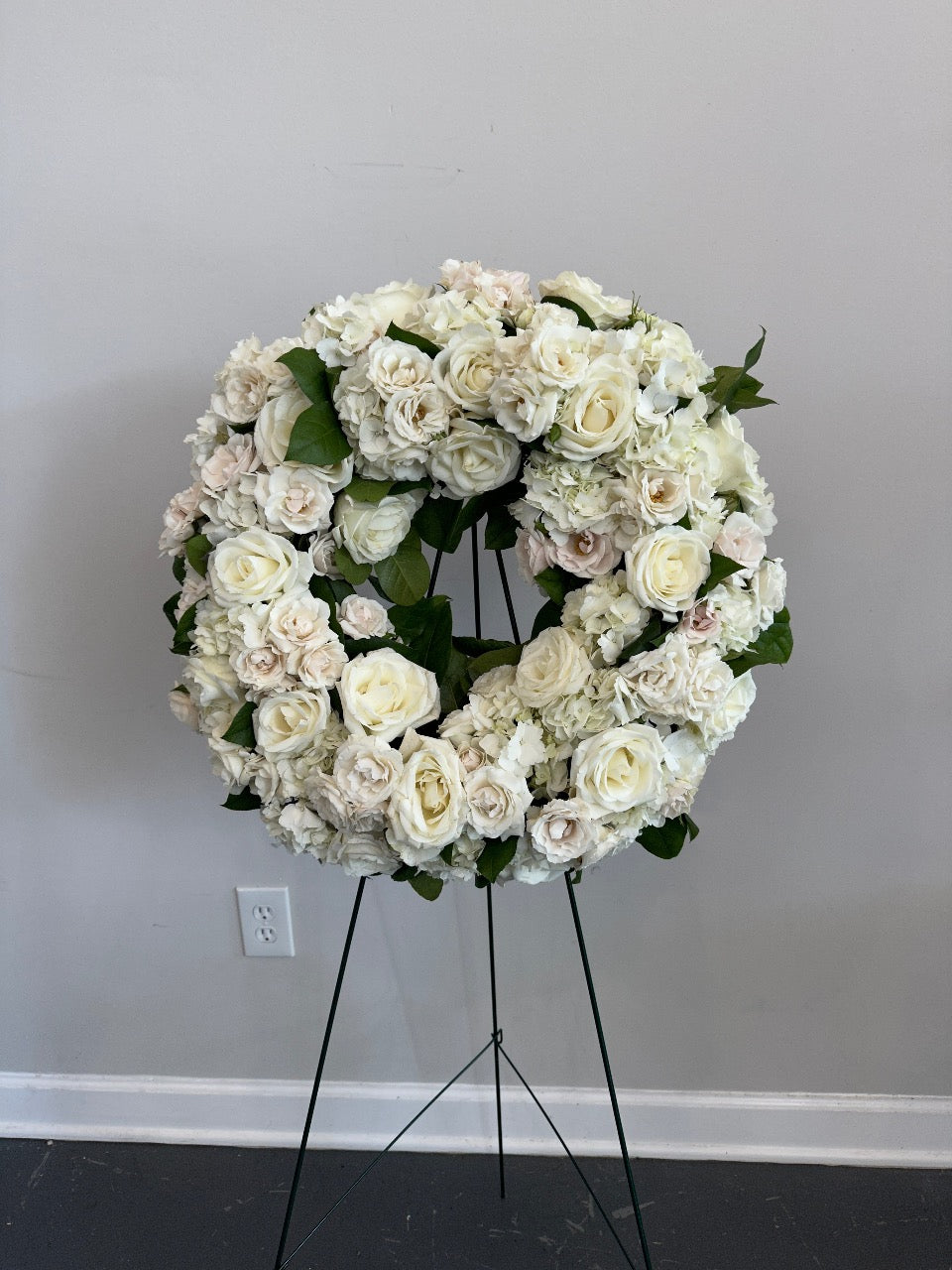 Sympathy wreath of flowers