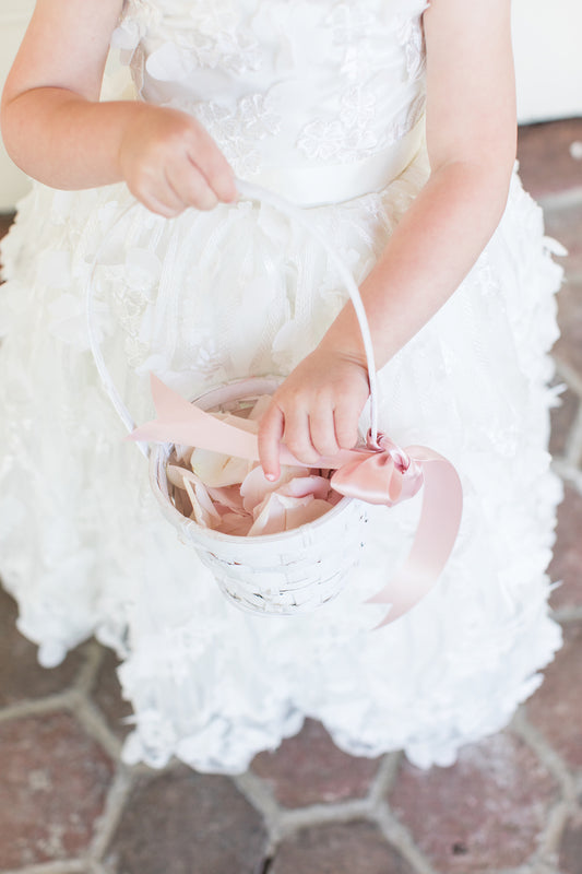 Flower Girl Basket with Petals